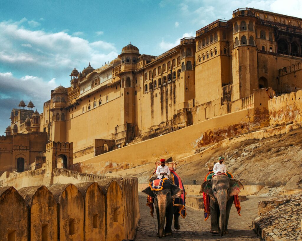 Amer Fort, one of the UNESCO Hill Forts of Rajasthan, showcasing Rajput architecture and grandeur.