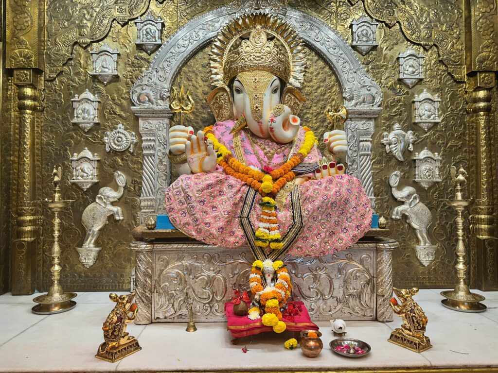 Ranthambore Ganesh Temple idol of Lord Ganesha decorated with flowers and ornaments